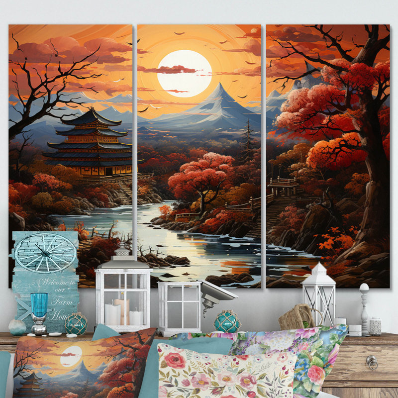 Design Art Asian Art Kyoto Autumn II Asian Art Metal Wall Decor Set Wayfair